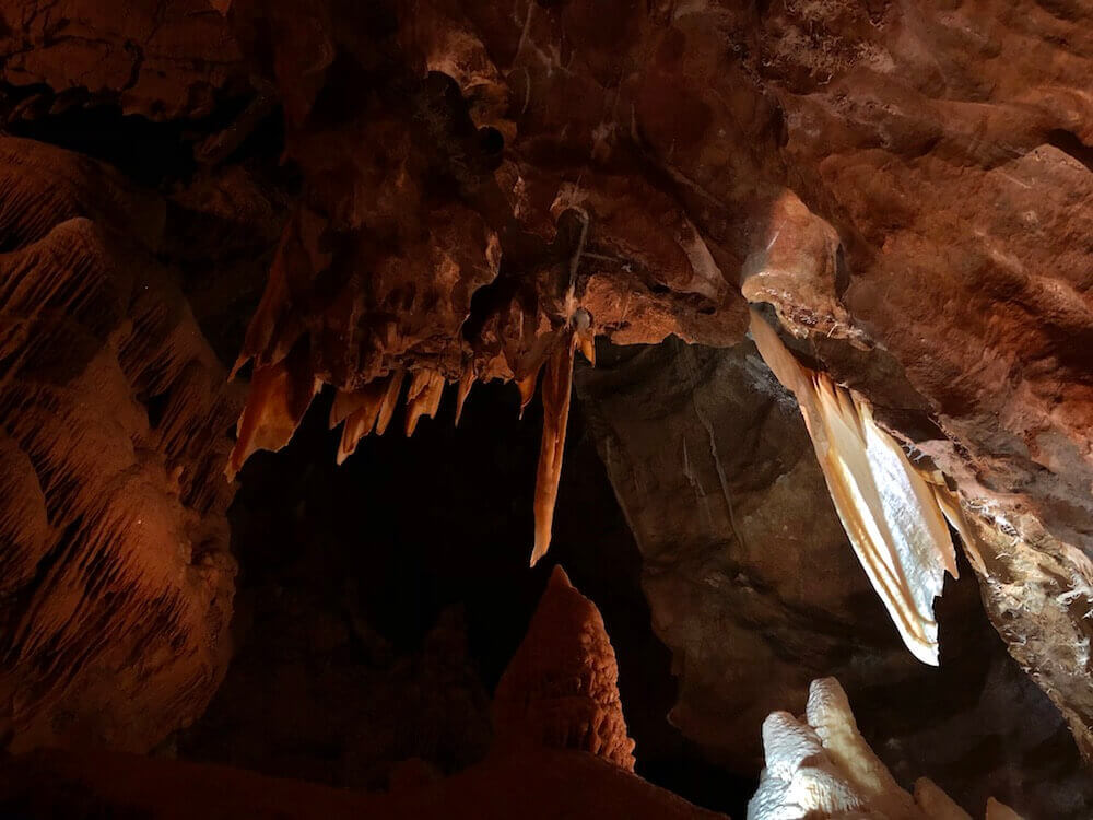 Jenolan Caves, New South Wales: To give you an idea of the size, the white “angel wing” on the right side is 9m long!