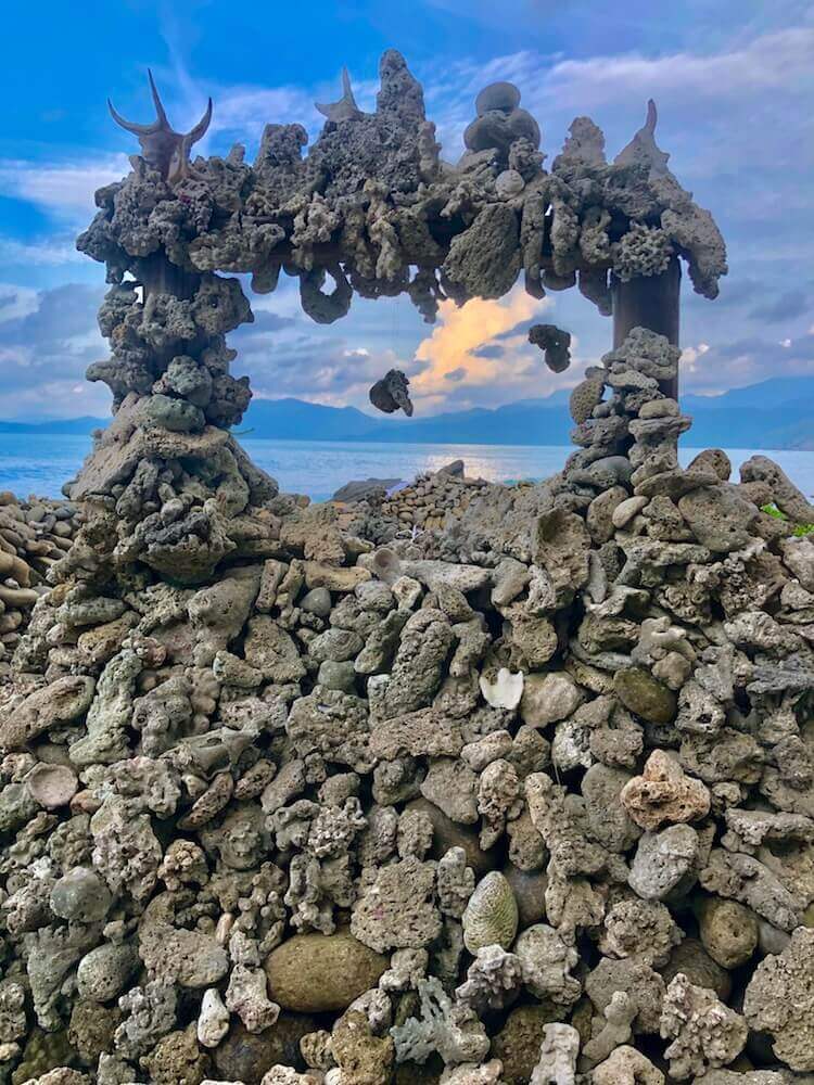 Sabang, Palawan: A frame made of corals and shells.
