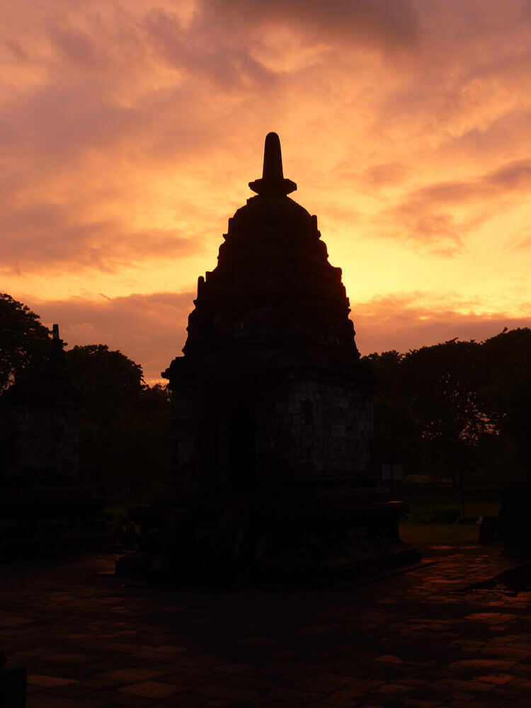 Sunset in a Temple on Bali