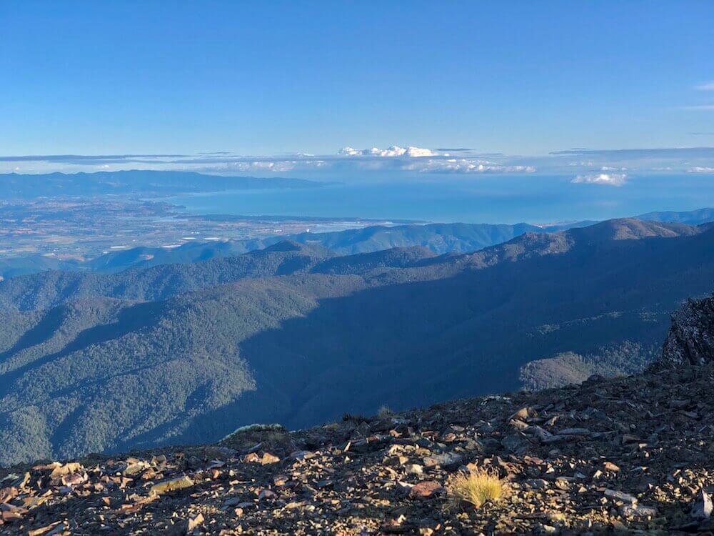 View up Mount Rintoul over Tasman Bay
